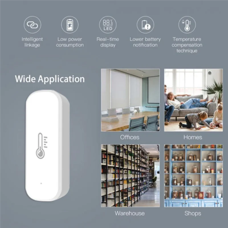 M20K Multi-Functional Graffiti Smart Wifii Temperature Humidity Sensor Portable House Smart Linkage Sensor Easy To Use