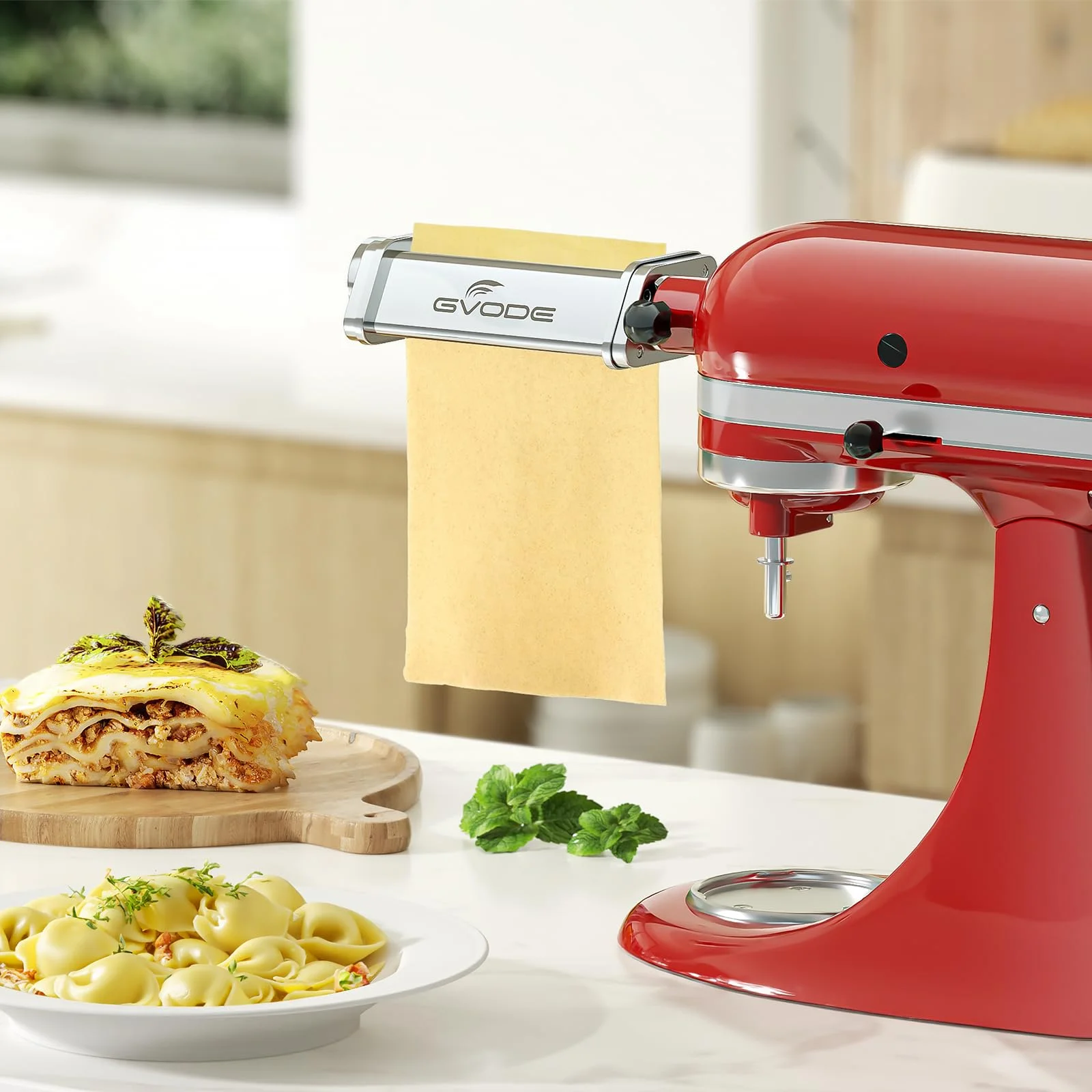 

Роликовая насадка Gvode Patsa для миксера Kitchenaid, роликовая машина для макаронных изделий из нержавеющей стали с 8-мя ручками регулируемой толщины