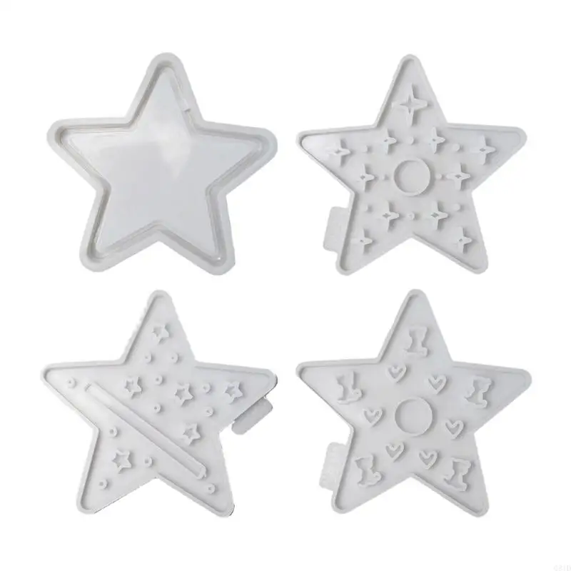 4PCS Silicone Crafting Molds Unique Star Projection Molds Holders Molds Reusable Silicone Molds Set for Crafting