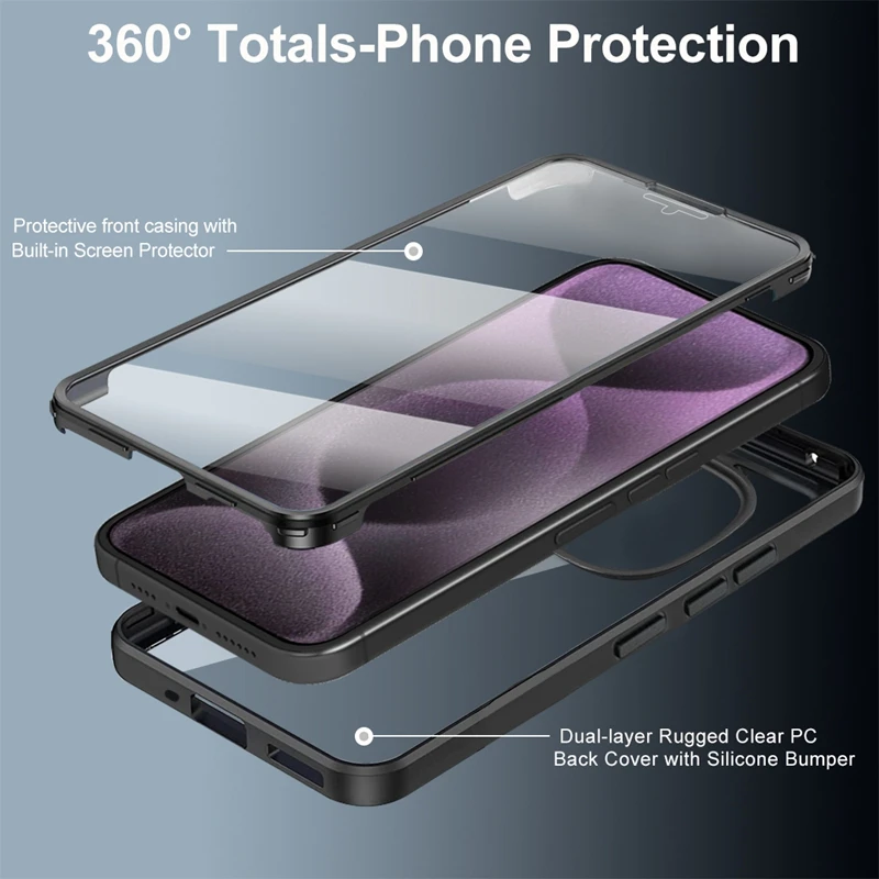 حافظة لهاتف POCO X7 5G مقاومة للصدمات 360 °   حافظة كاملة للجسم مزدوجة الجوانب لهاتف Xiaomi POCOX7 Poko Little X7 X 7 من السيليكون