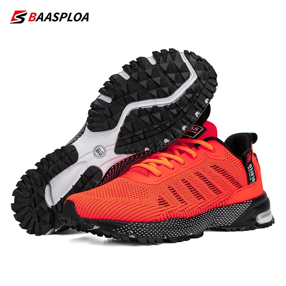 Baasploa Professional Running Shoes For Men Lightweight Men\'s Designer Mesh Sneakers Lace-Up Male Outdoor Sports Tennis Shoe