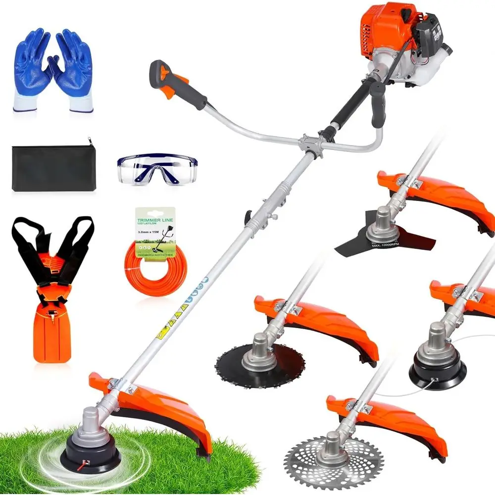 

4-in-1 Gas Powered Weed Wacker - 52cc 2-Cycle String Trimmer and Brush Cutter Multi-Tool with Shoulder Sling - Straight Shat Gas