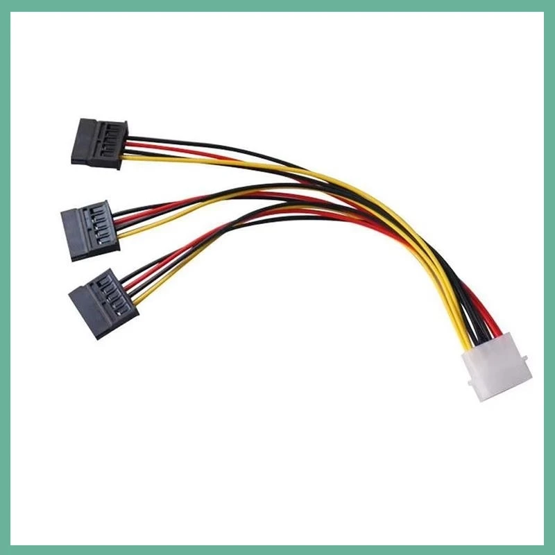 SATA Adapter Cable IDE 4Pin Female to 2 3 Port SATA Male Power Cord Splitter Hard Drive Power Supply Extension Connectors E3
