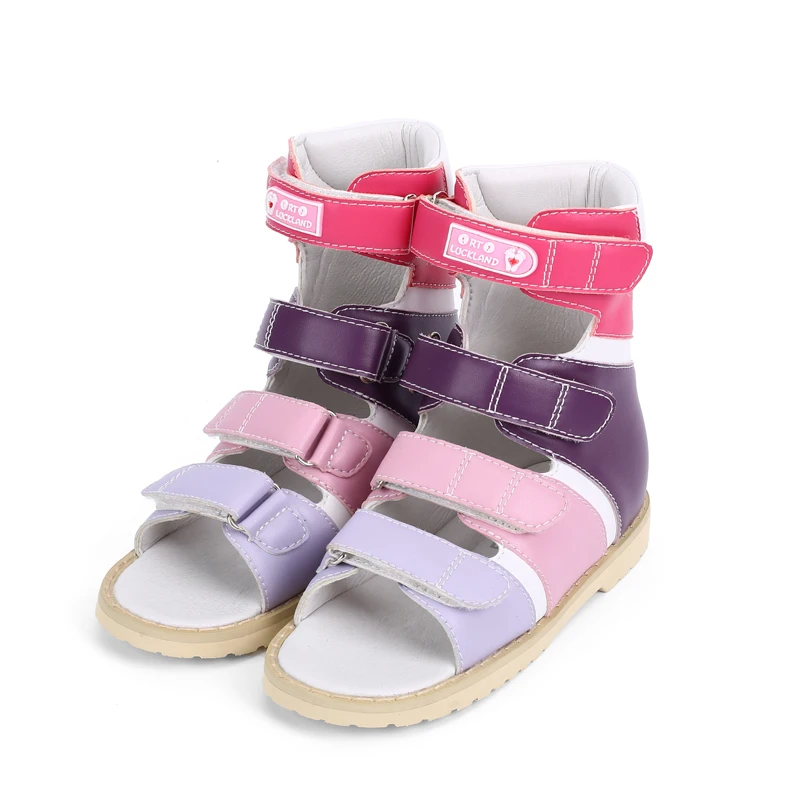 Ortoluckland Girls Shoes Children Orthopedic Leather Sandals Summer Kids High Top Corrective Clubfoot Footwear 3 To 10Years Age