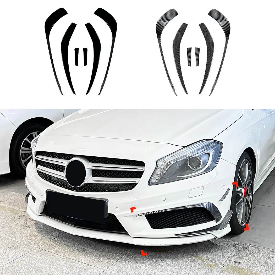 For Mercedes-Benz A-Class W176 Pre-Facelift 2013-2015 AMG Front Wind Splitter Air Outlet Exterior Body Kit