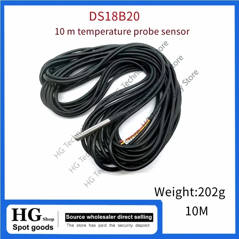 

DS18B20 10M Waterproof Digital Temperature Temp Sensor Cable Probe 18b20 10 Meter Cable Probe Temperature Sensors