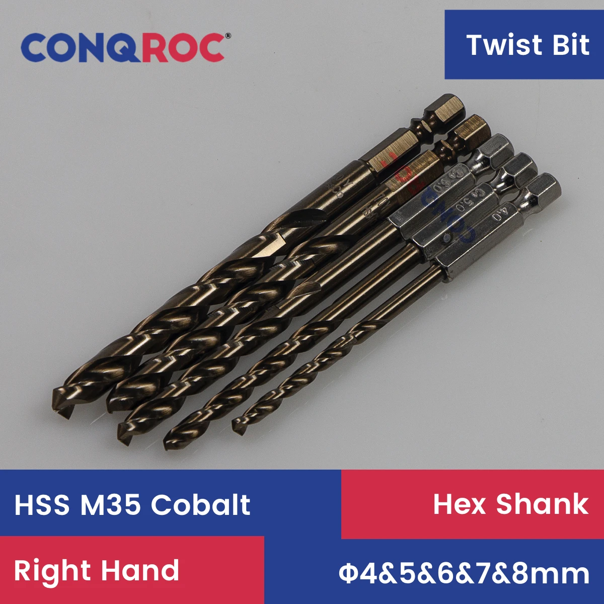 Twist Drill Bits Set HSS M35 Cobalt 1/4\