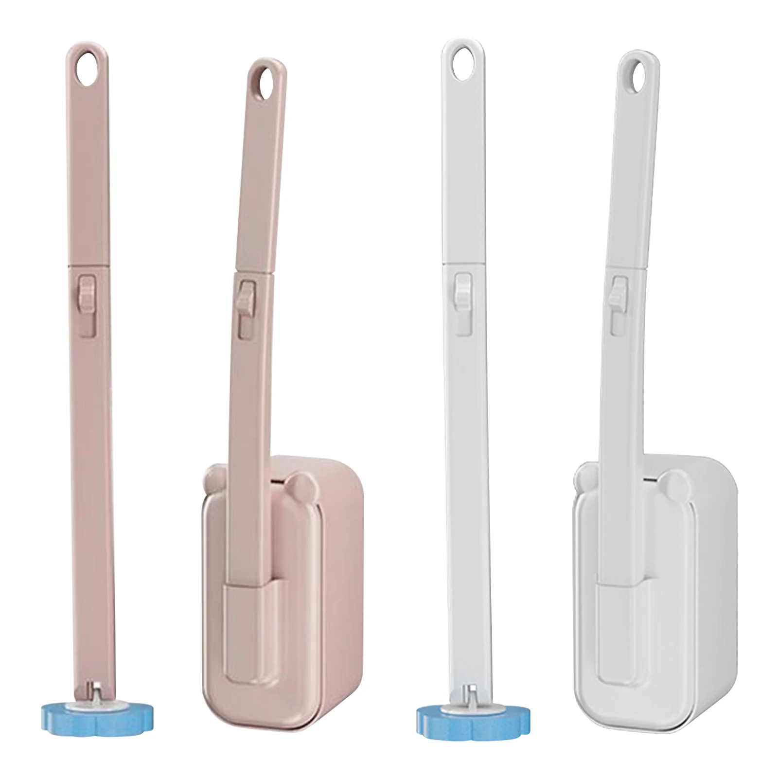 

Cleaning Brush Set with 36 Refill Heads and Holder Wall Mounted Toilet Brush with Long Handle for Wash Basins Mirrors Glass