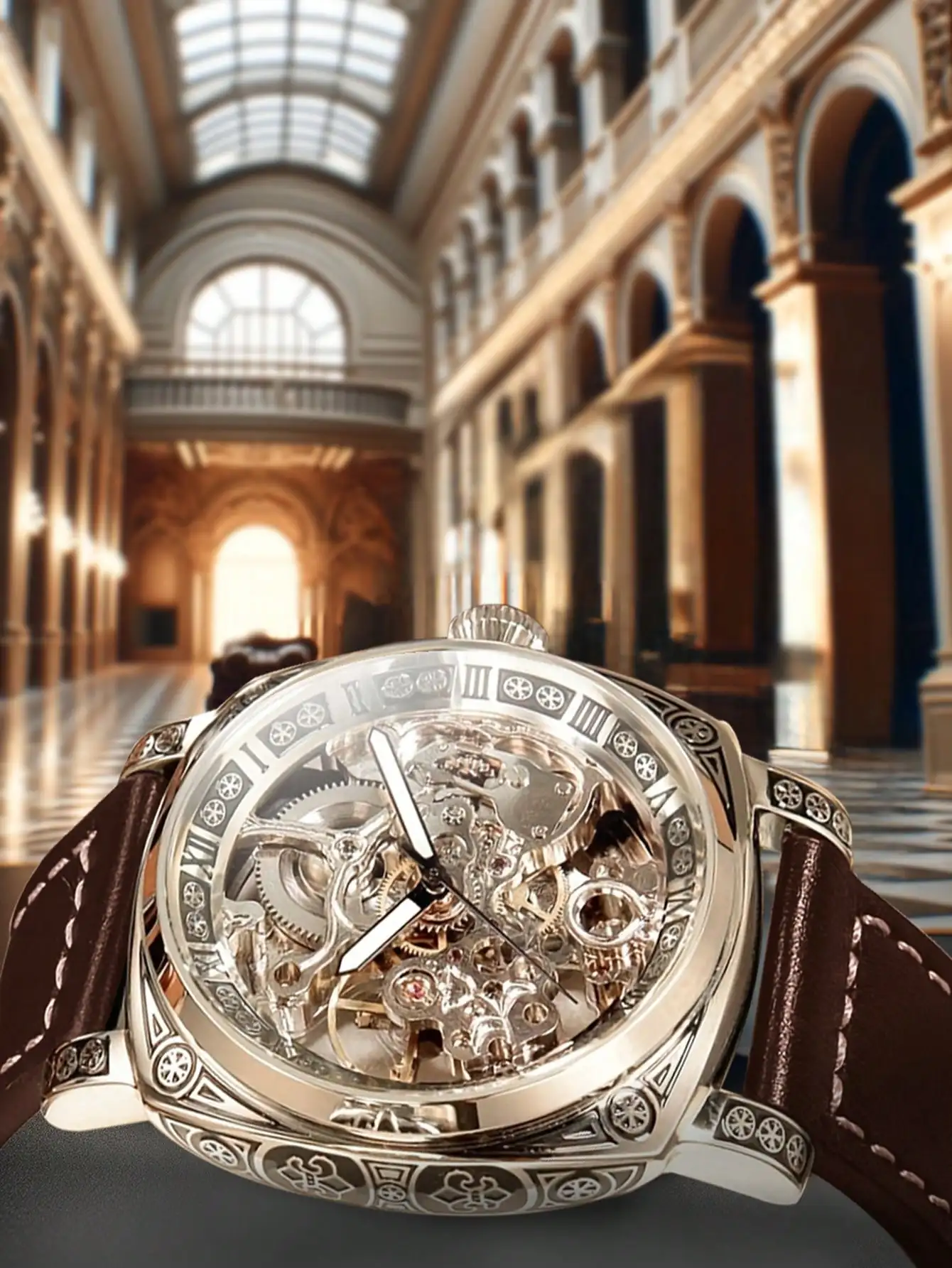 New Carving Mechanical Watch Retro Fully Automatic Man Watch Hollow out Fashion Mechanical Watch Luxury Men Wrist Watches gallery 5