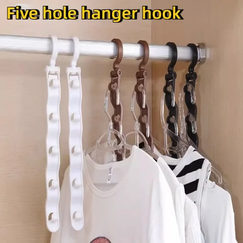 Five Link Hangers with Hooks for Home Wardrobes Space Saving Multifunctional Storage Student Dormitories Multi-layer Hangers