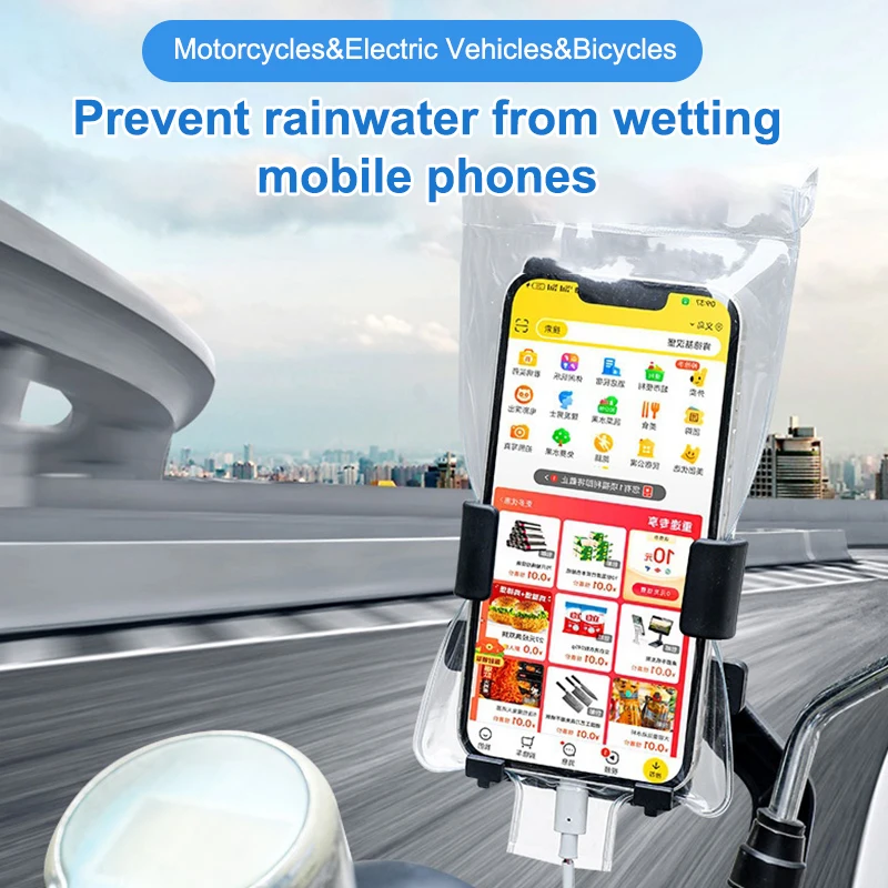5PCS Transparent Waterproof Phone Protectors Pouch Covers Rainproof Phone Case Touchable Screen For Cycling Motorcycle Bicycle