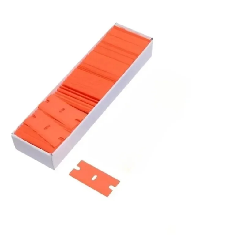 500pcs Two Cutting Plastic Razor Blade Label Clean Razor Glue Remover Window Glass Clean Scraper Car Wrap Sticker Squeegee