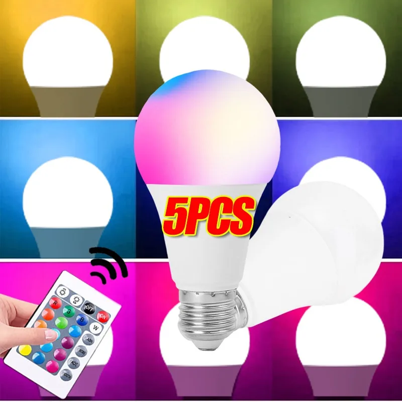 

16 Colors Remote Control LED Light Bulb 24 Key RGB E27 220V Dimmable LED Multicolor Bulbs Home Decor Party Atmosphere Lighting
