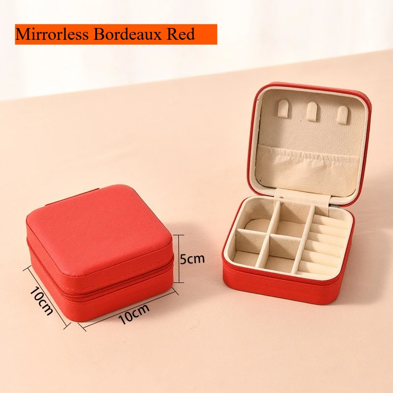 

1pcs lassic Single Layer Square Leather Storage Box Ladies Travel Jewelry Case Multi Color Portable Jewelry Container