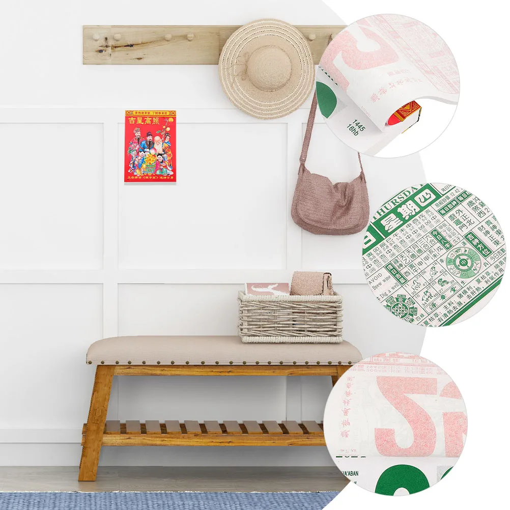 

2024, подвесной лунный разрываемый настенный календарь на год Дракона, китайский традиционный календарь для домашнего офиса, декор, печатный продукт