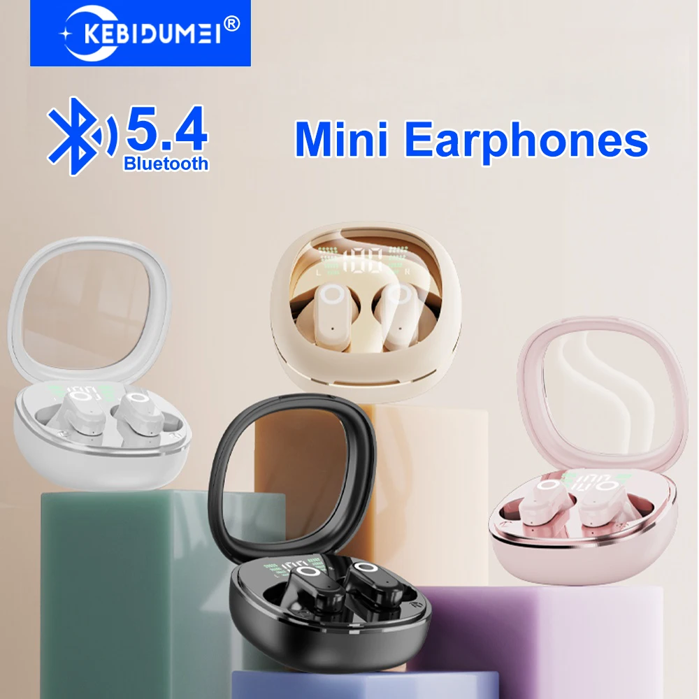 Transparent Bluetooth 5.4 Earphones Mini in-ear Earbuds Sports Headphones Wireless Gaming Headsets HiFi Noise Reduction Earphone