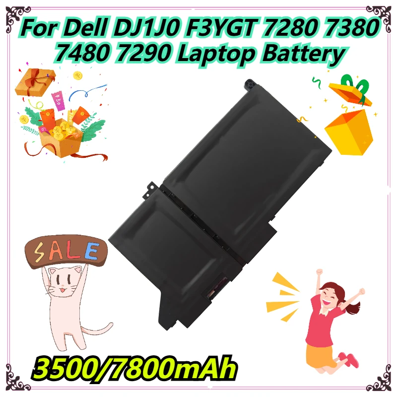 

3500/7800 мАч для Dell DJ1J0 F3YGT 7280 7380 7480 7290 аккумулятор для ноутбука