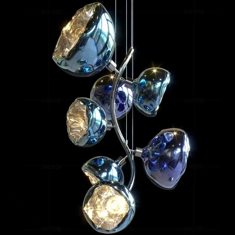 

BOSSEN Modern Nordic Adjustable Ceiling Light 2025 Designer Luster Dimmable Chandelier Lava Glass Hardware for Restaurant