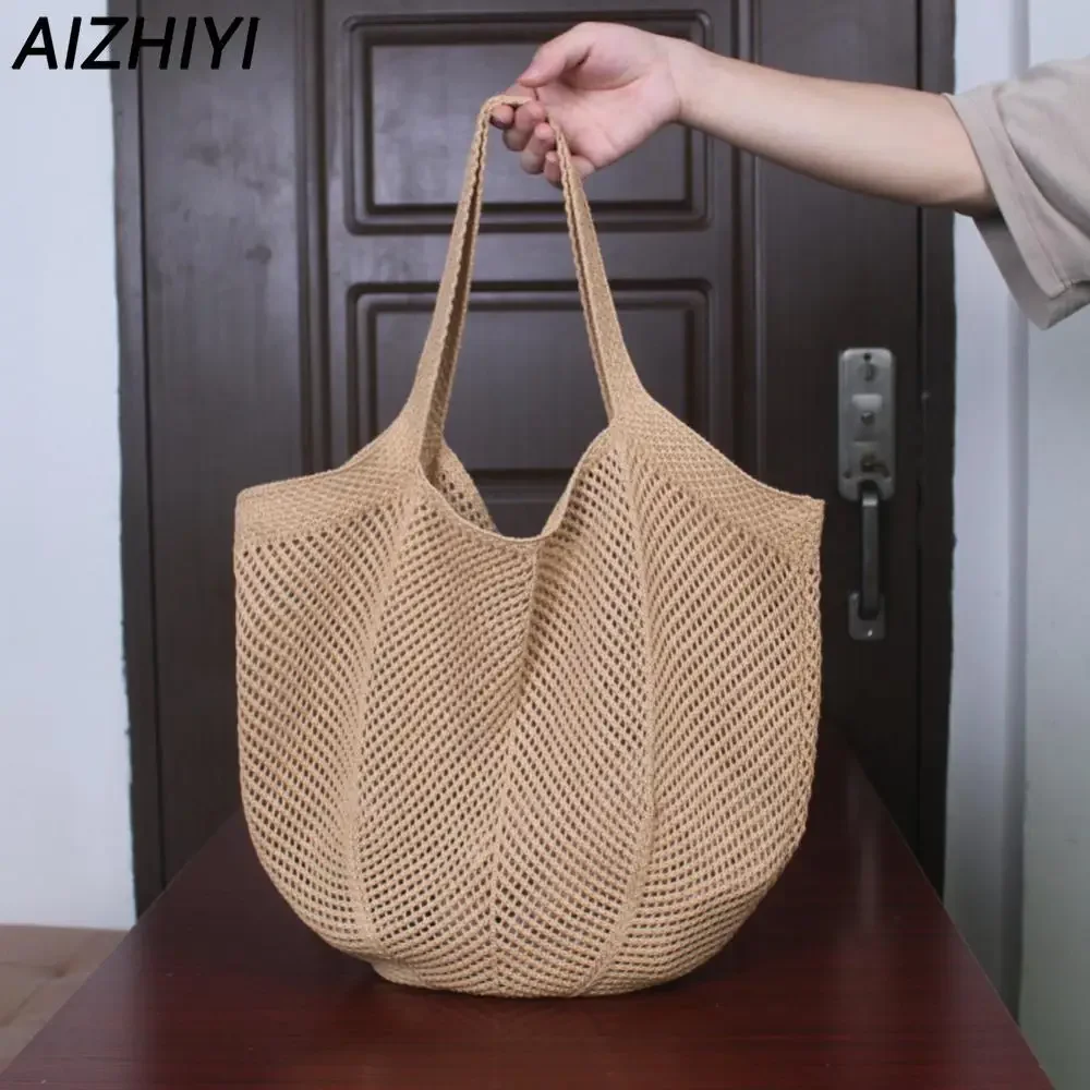 Crochet Bags for Women Summer Beach Tote Bag Aesthetic Totes Bag Hippie Bag Raffia Bohemian Knit Shoulder Bag Shopping Handbag