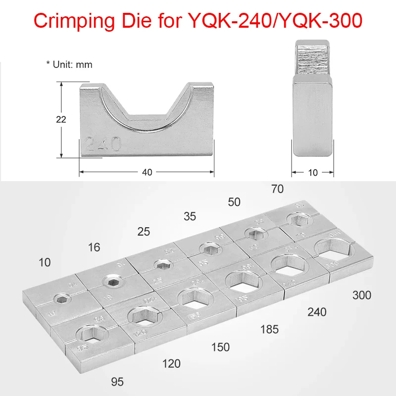 Hydraulic Crimping Dies for YQK-300 / YQK-240 Hydraulic Crimping Tool