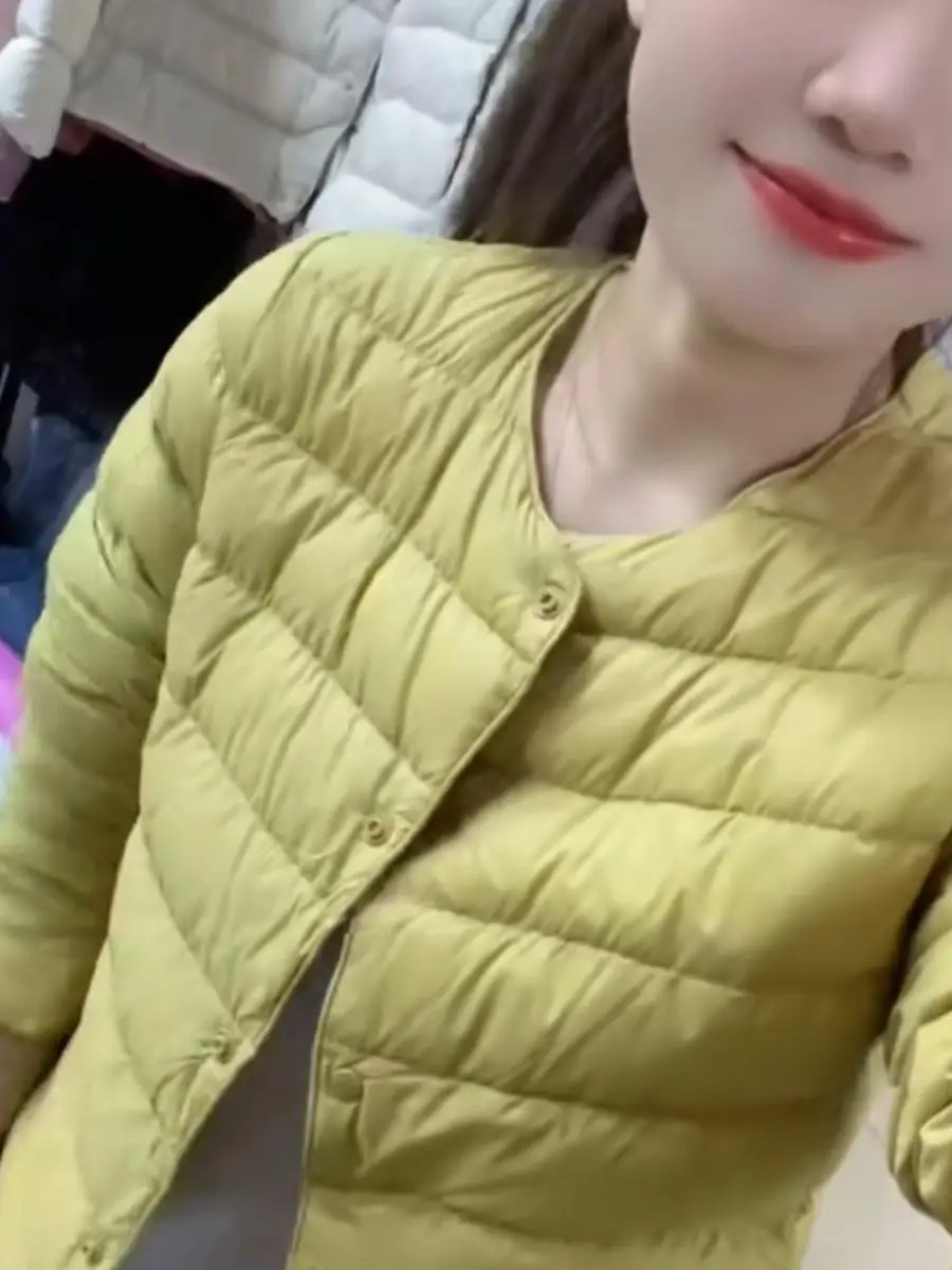 

Lightweight ort 90 Du down Jaet round Ne Inner Vestible Warm Women's Outerwear Cleanfit Sle Regular Fit