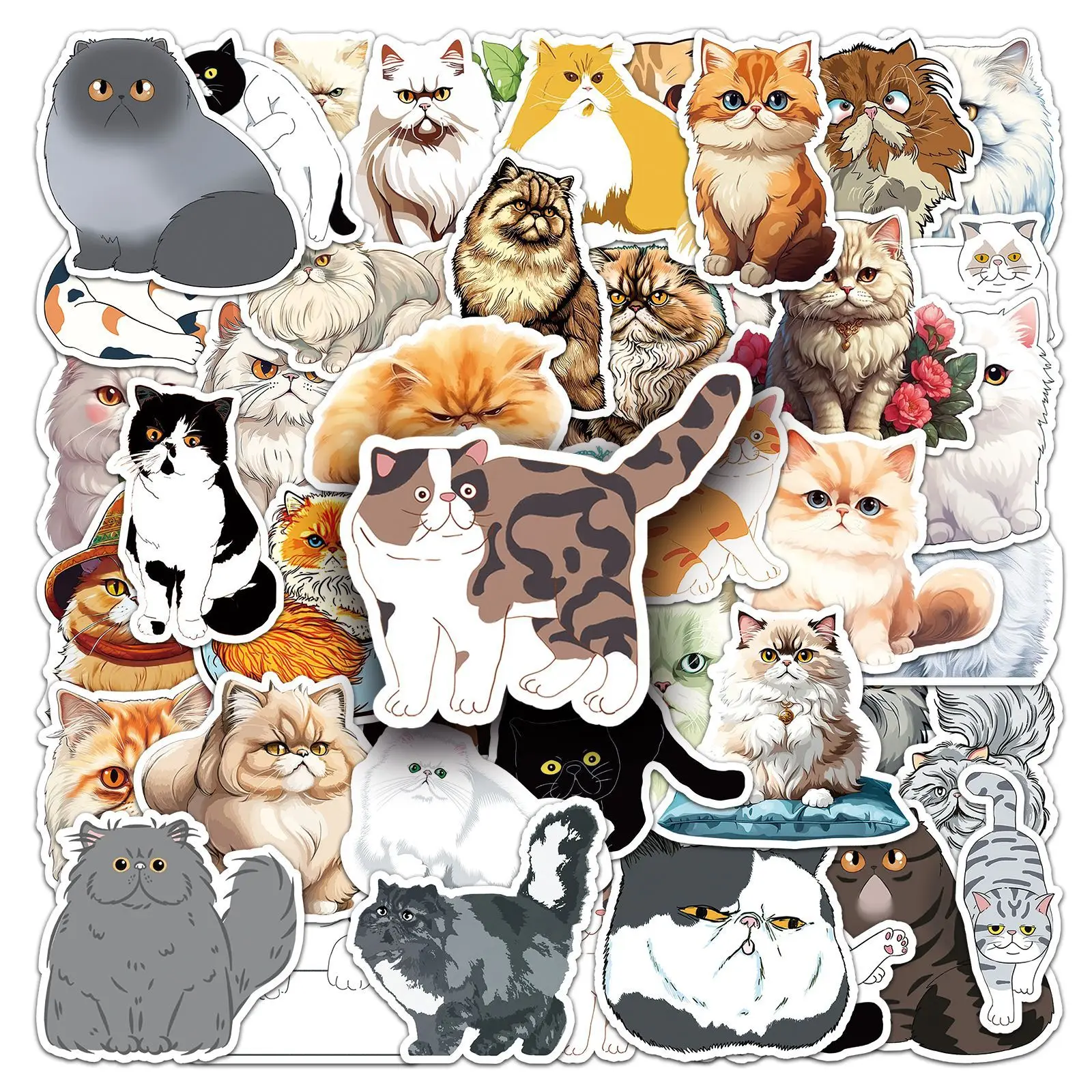 52 Adesivos Felis Catus, Adesivos de Graffiti, DIY para Diário, Capa de Telefone, Scrapbook Artesanal, Adesivos Estéticos