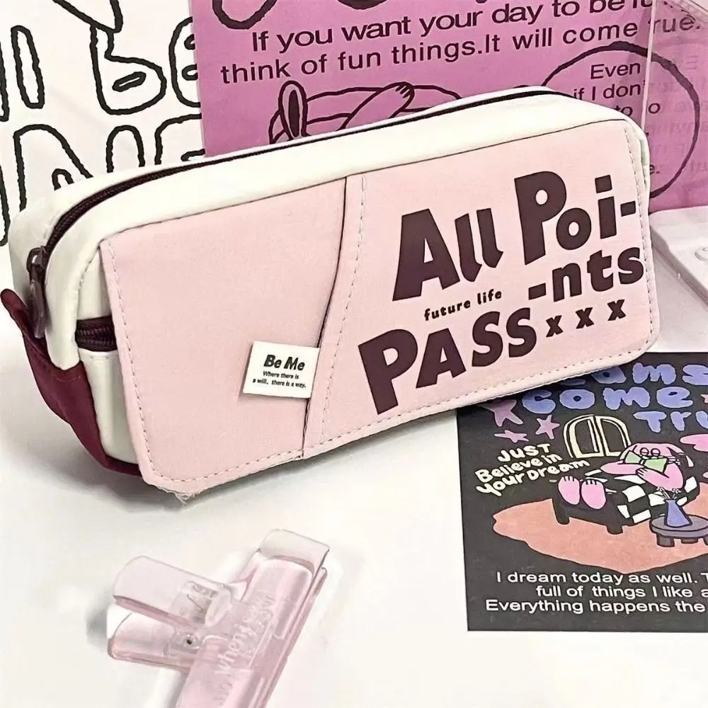 سعة كبيرة كاندي حقيبة أقلام رصاص ملونة الرجعية الكتابة على الجدران الدوبامين القرطاسية حقيبة التخزين لمسة ناعمة مقلمة محمولة