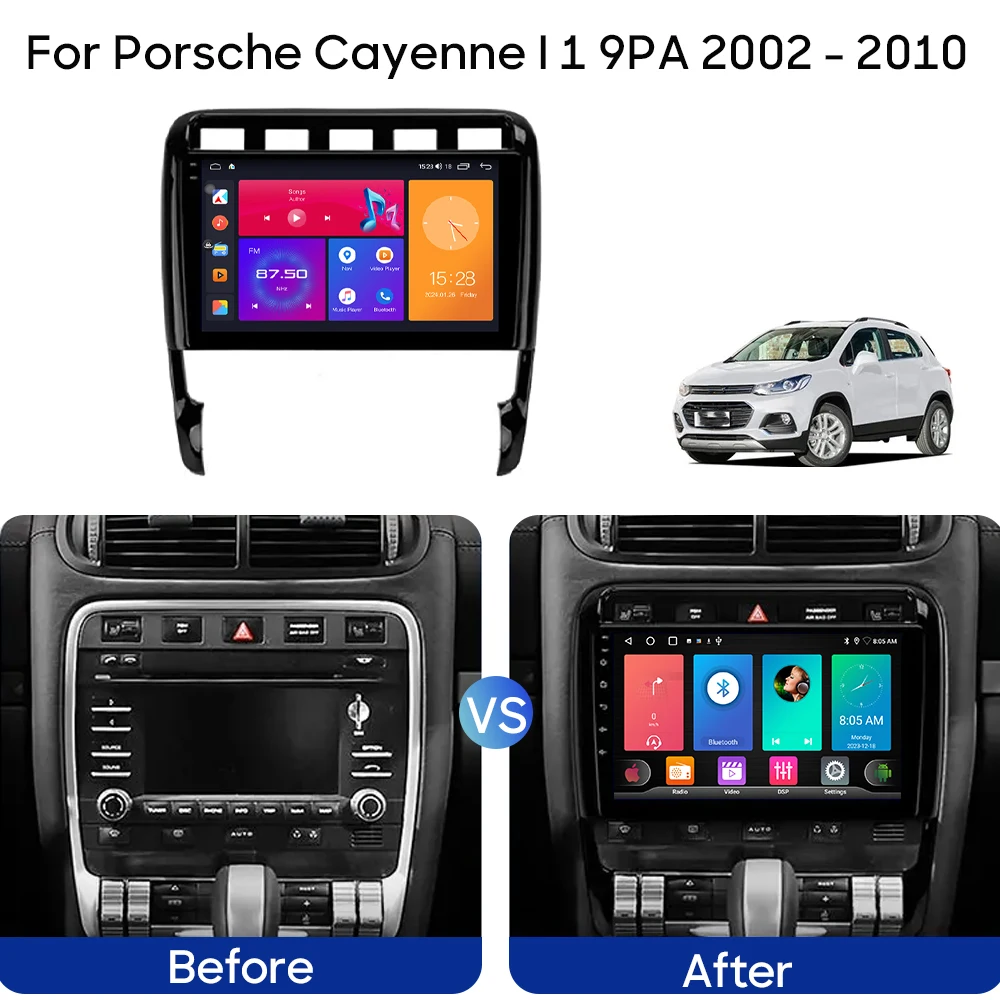 For Porsche Cayenne I 1 9PA 2002 - 2010 Car Radio GPS Navigation Multimedia Video Player Stereo Android Auto 5G WIFI No 2din DVD