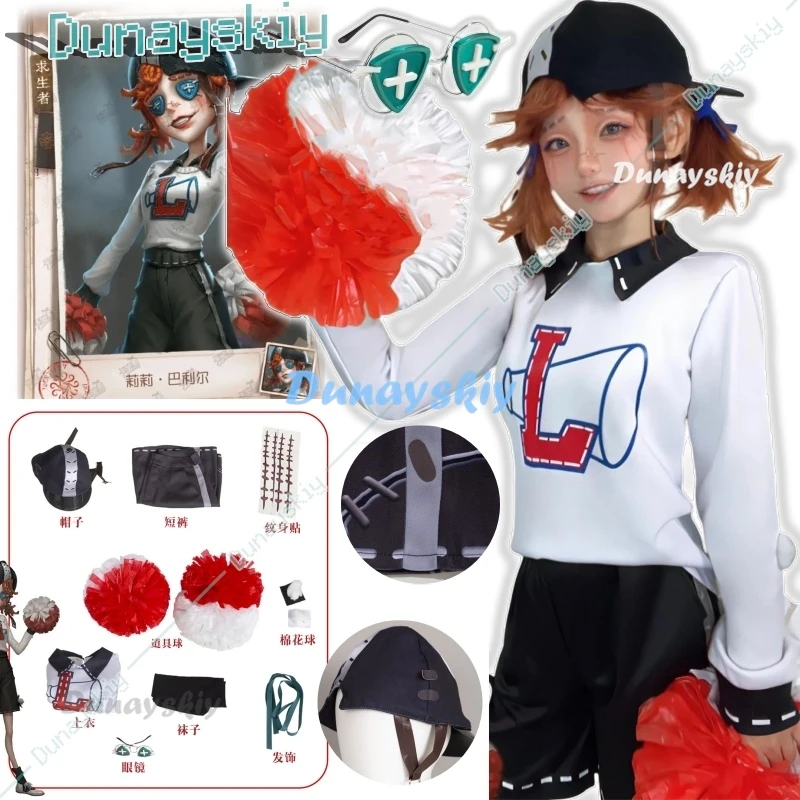 Anime Game Identity ⅤLily Barriere Cheerleader Cosplay Costume Survivors Wig Gymnastic Clothing Woman Kawaii Carnival Suit