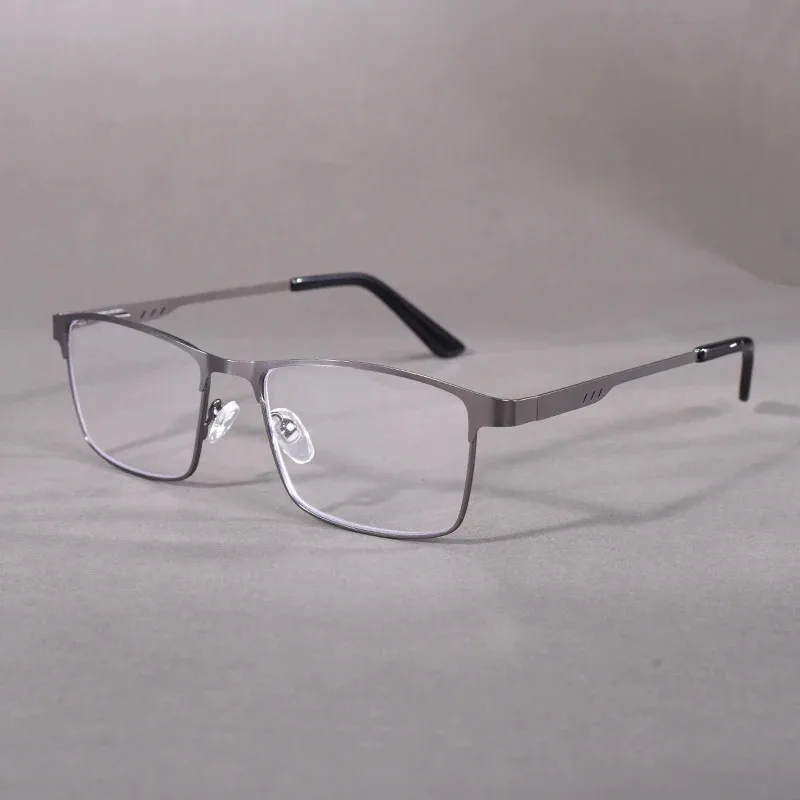 Lesebrille für Herren mit Blaulichtfilter, Metallrahmen, Federscharnier, Presbyopie +0,75-4 Dioptrien Vergrößerungslinse – Detail 7