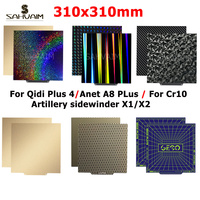 310x310mm Build Plate for Artillery SW-X1/X2, for Anet A8 Plus for Ender 3 Max CR10 3D PrinteTextured PEI Spring Build Plate