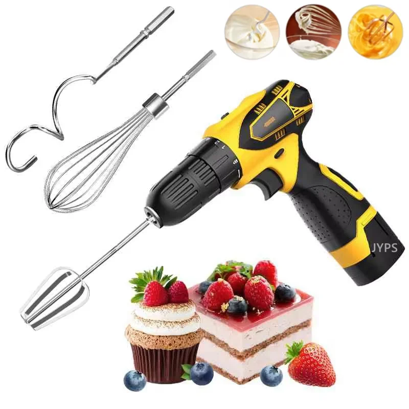 Batidor de huevos de acero inoxidable, herramientas para hornear huevos, batidor de crema y mantequilla, adecuado para taladro eléctrico, licuadora, utensilios de cocina