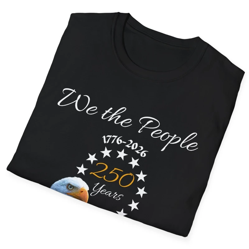 تي شيرت وطني نحن الناس أصلع النسر 250 سنة للجنسين تي شيرت 1776-2026 قطنية عالية الجودة جميع المواسم موضة عادية لينة مريحة #4