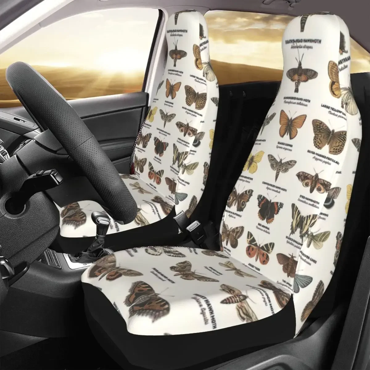 

Butterflies And Moths Car Seat Cover Custom Printing Universal Front Protector Accessories Cushion Set