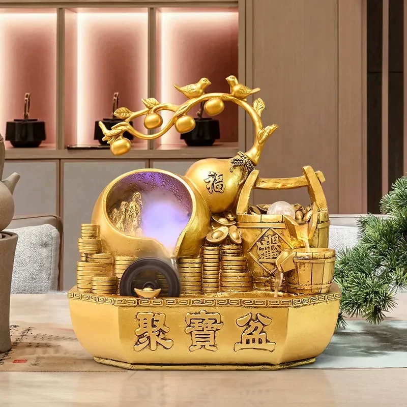 for Lucky Feng Shui Ornament Flowing Water Fish Tank Water Circulation Humidifier Living Room Office Decoration Housewarming