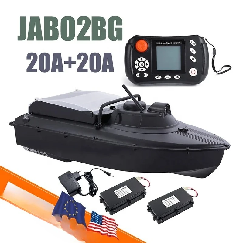 German Warehousing JABO2BG 20A*2 Two Battery Fishfinder Gps Autopilot Sonar Fish Finder Jabo Rc Fishing Bait Boats
