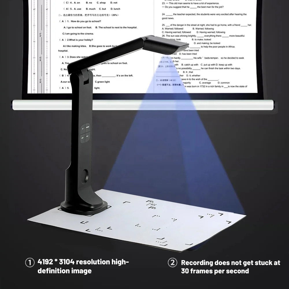 Scanner per fotocamera per documenti Smart Book multifunzione con messa a fuoco automatica portatile A3/A4
