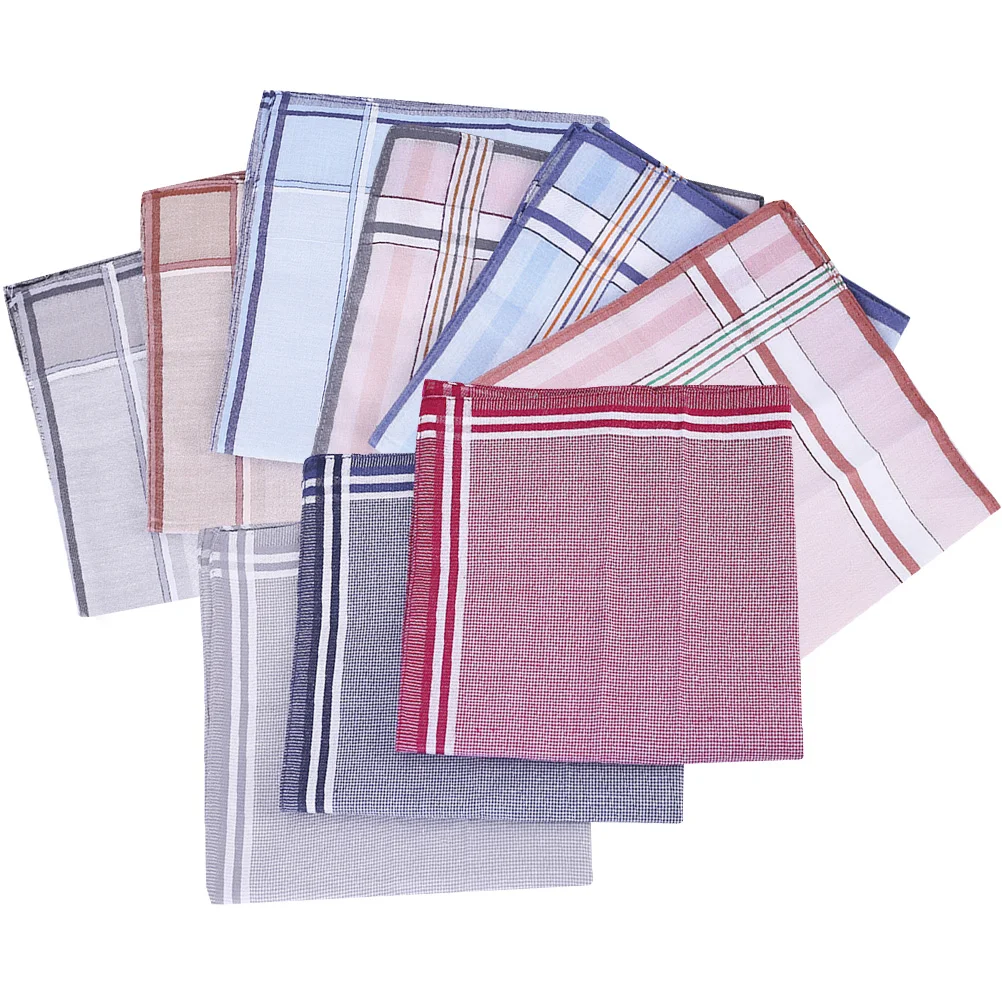 12pcs Men Handkerchief Towel Sweat Absorbent Lightweight Gift Blow Nose Wipe Glasses Clean Hot Items