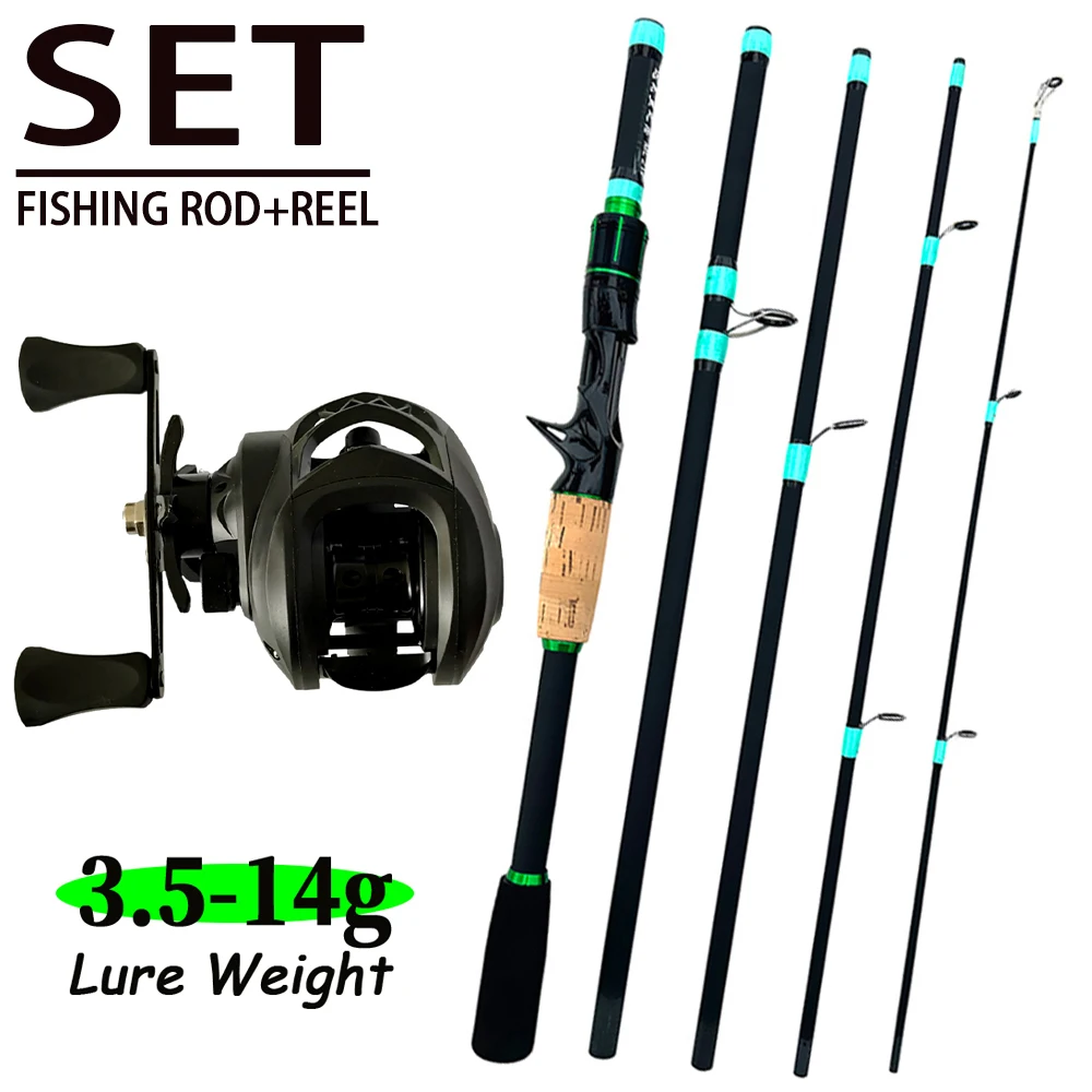 mlアクションベイトキャスティングロッド＆リールフィッシングコンボ-18-21m-カーボンロッド-ホイール付き-ルアーテスト-35g-14g-イカ釣り-旅行用