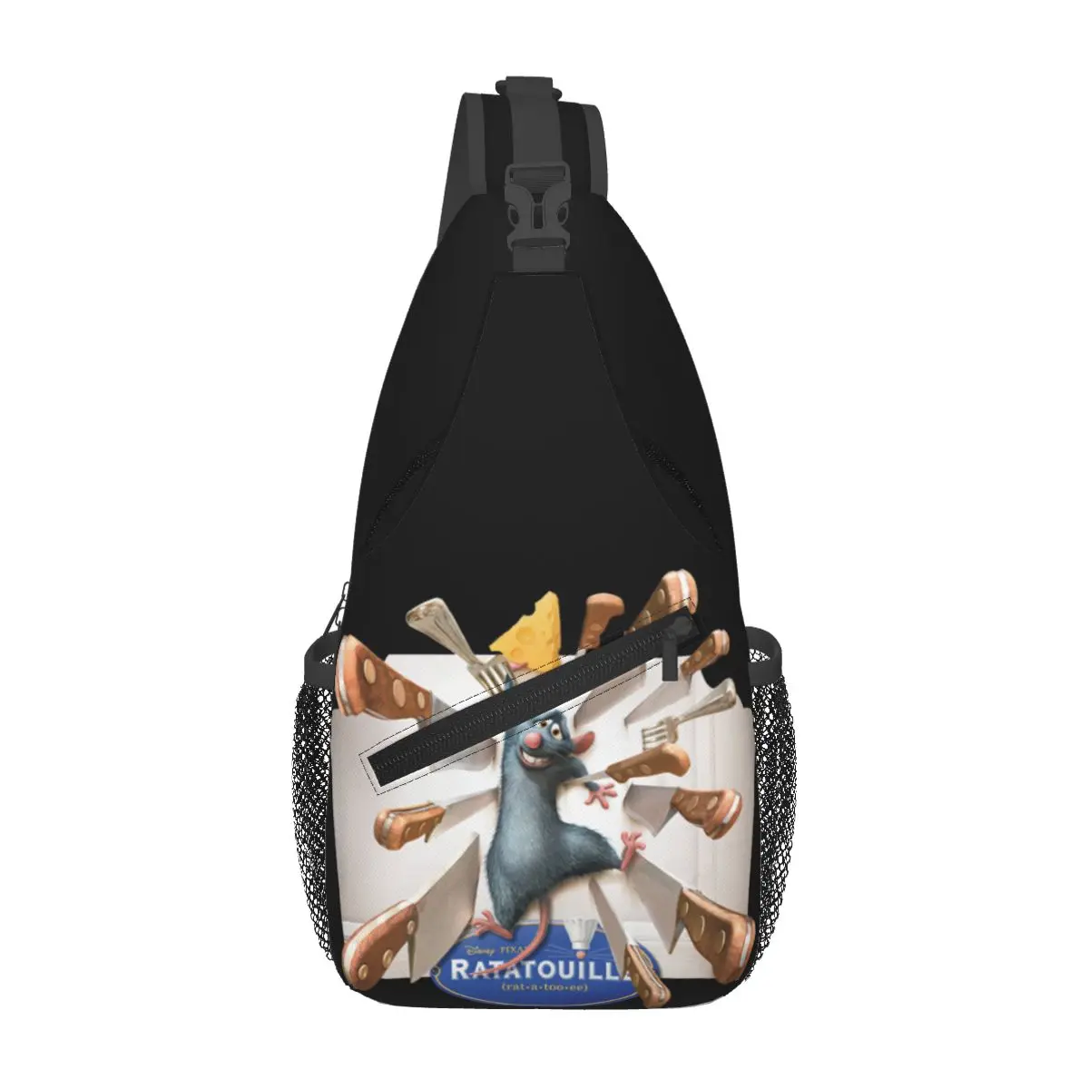 Custom Ratatouille Chef Anime Manga Sling Crossbody Backpack for Water Resistant For Cycling Daypack Print Shoulder Backpack