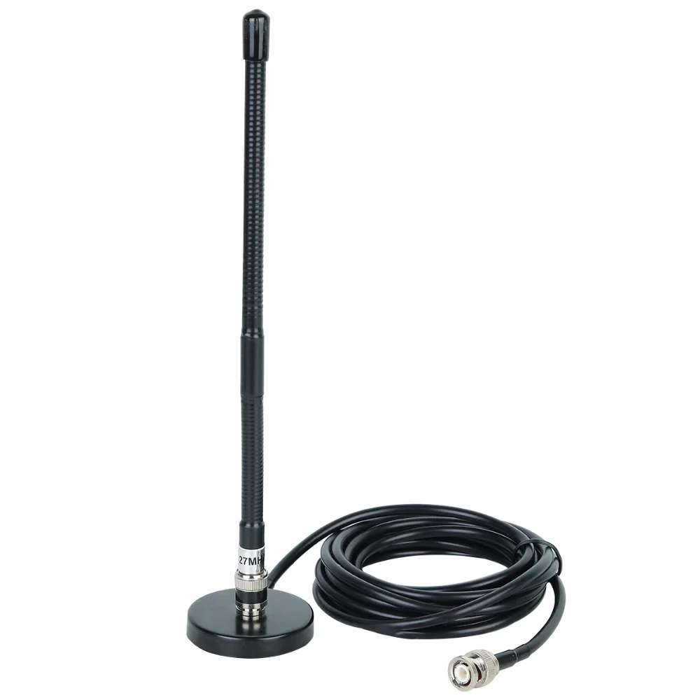 27MHz Antenna CB Radio Antenna Soft Whip Magnetic Base with 3M feeder Cable for Midland Uniden Portable Handheld CB Radio