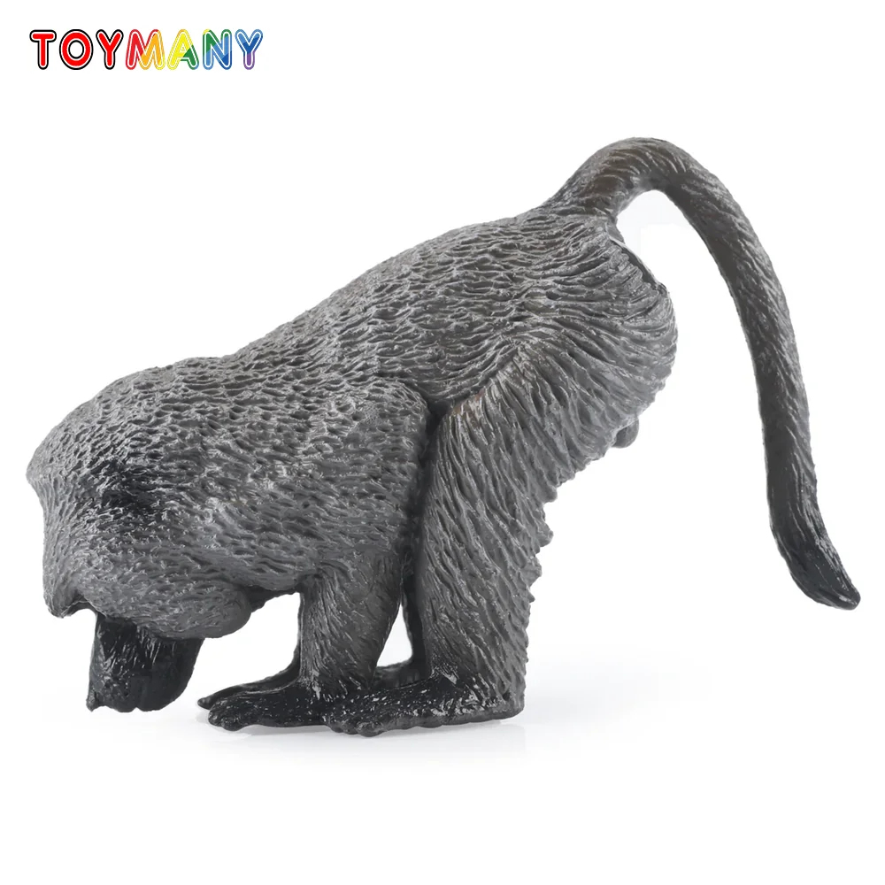 

Toymany Simulation Olive Baboon Primate Animal Model Toy Mini Figures Dolls Action Figurines Toys Children Gift Cake Decora