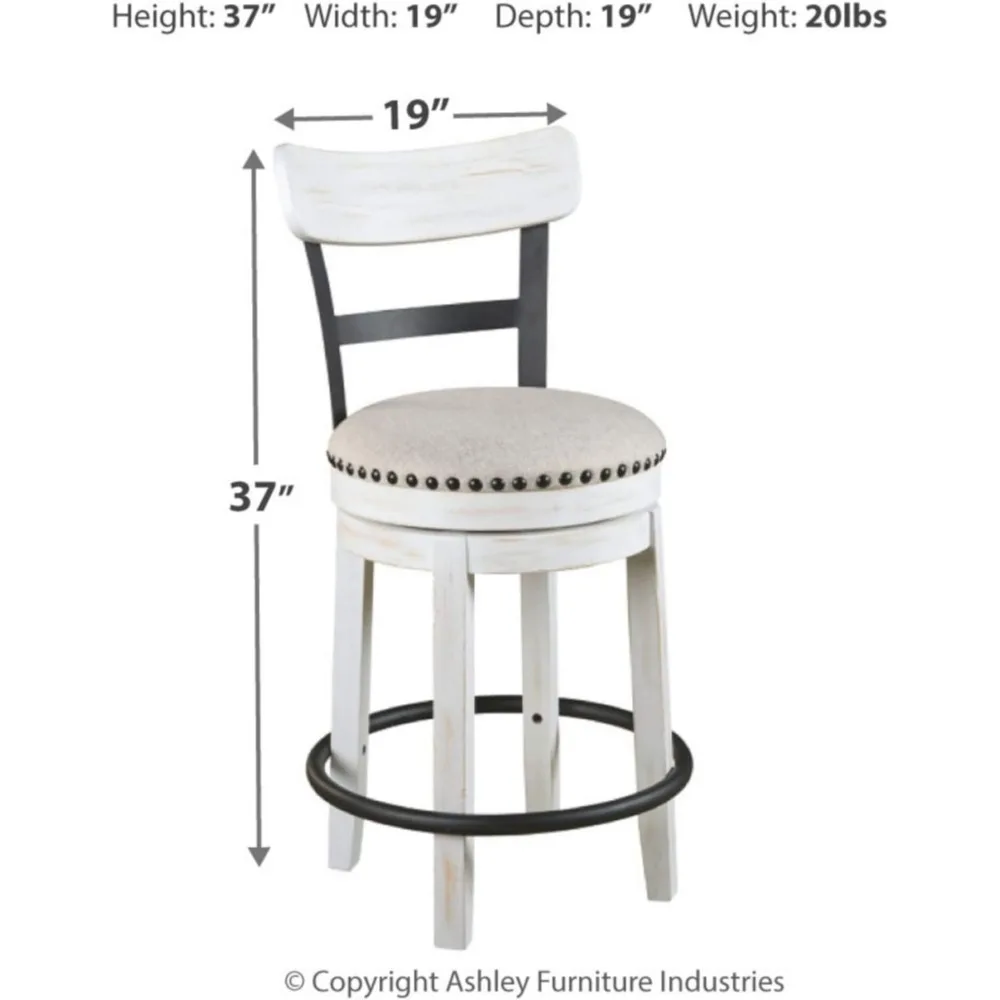 Valebeck-Comptoir de Comcussion Moderne, Tabouret de Bar, Blanchiment, 24.5"