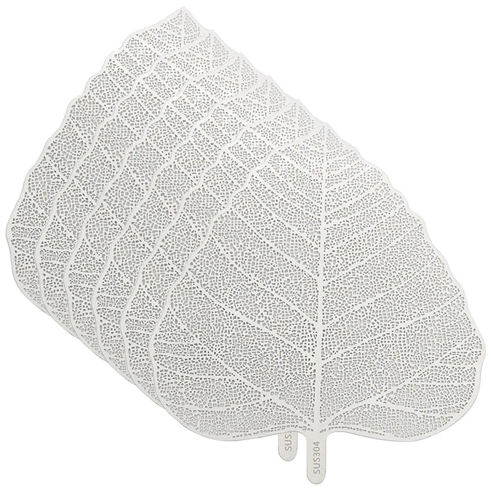 6Pcs Professional Leaf-Shaped Metal Tea Filter Stainless Steel Fine Uniform Holes Strainer for Loose Tea Portable Compact