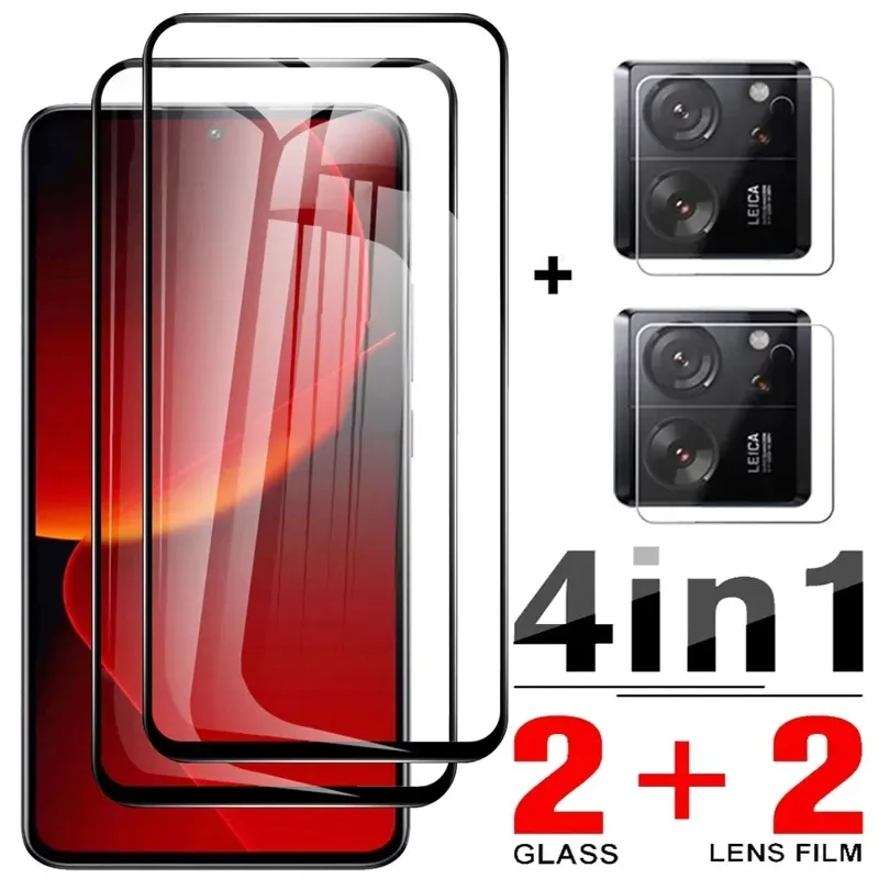 4 In 1Full Cover Tempered Glass For Xiaomi 13T Screen Protector Camera Lens Protective Film for Xiaomi 11T 12T Pro 13T Pro Glass