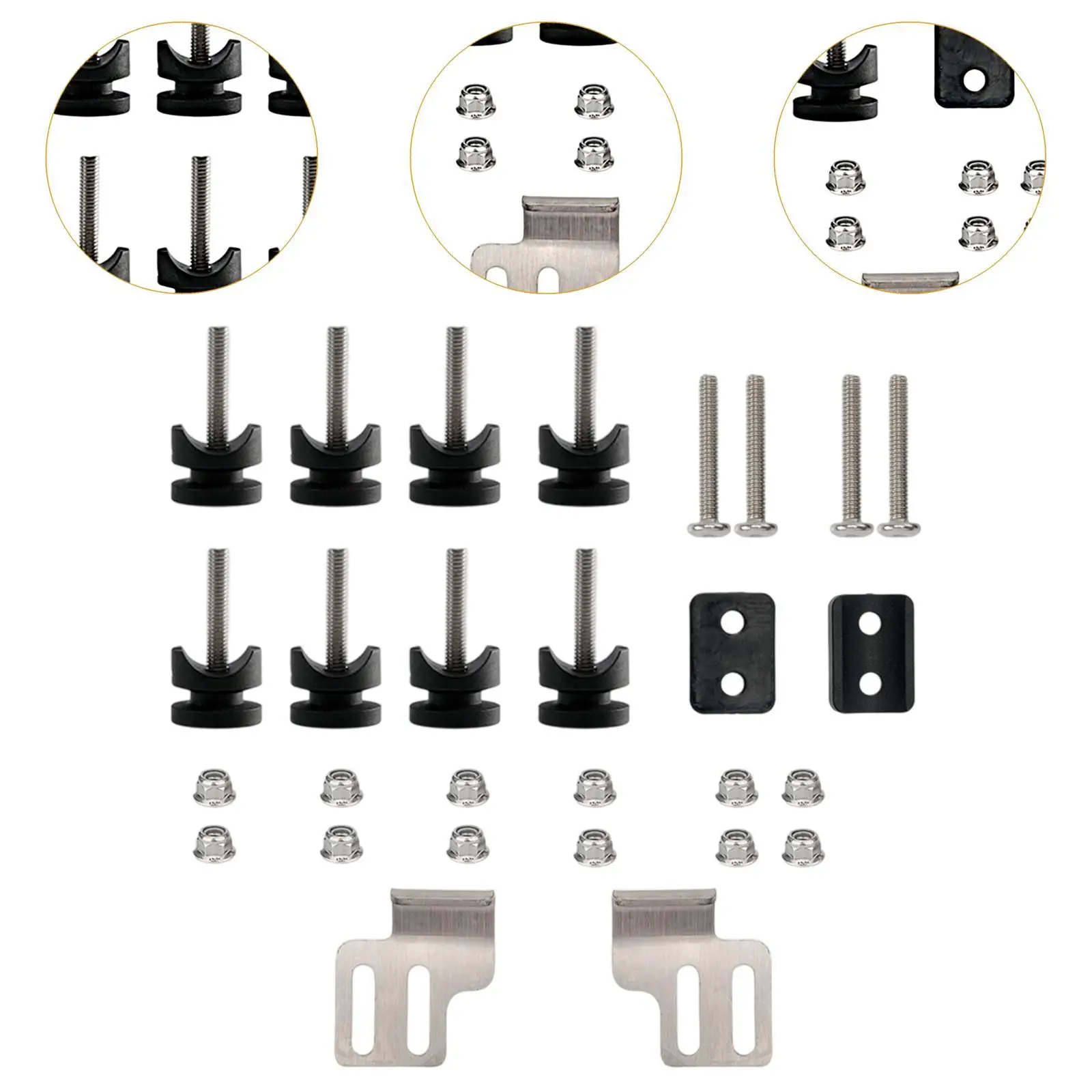 Kit de montagem de saco traseiro de motocicleta, manutenção profissional de peças sobressalentes, conjunto de tira de fixação, parafusos de placa, kit de montagem de saco traseiro de motor