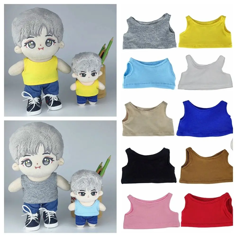 10cm Dolls Clothes Gift DIY Accessories Doll Vest Replacement Outfit Cosplay Sleeveless T-shirt Cotton Stuffed Doll