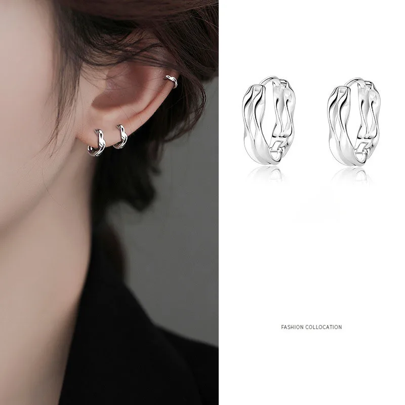 

925 Sterling Silver Hot Sale hoop Earrings Simple Temperament Hot Semale Sexy Jewelry Gift For Women