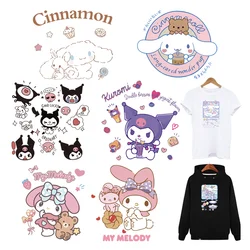 Kuromi Cinnamoroll and My Melody fusible clothing patches iron on transfer self-adhesive heat transfer stickers