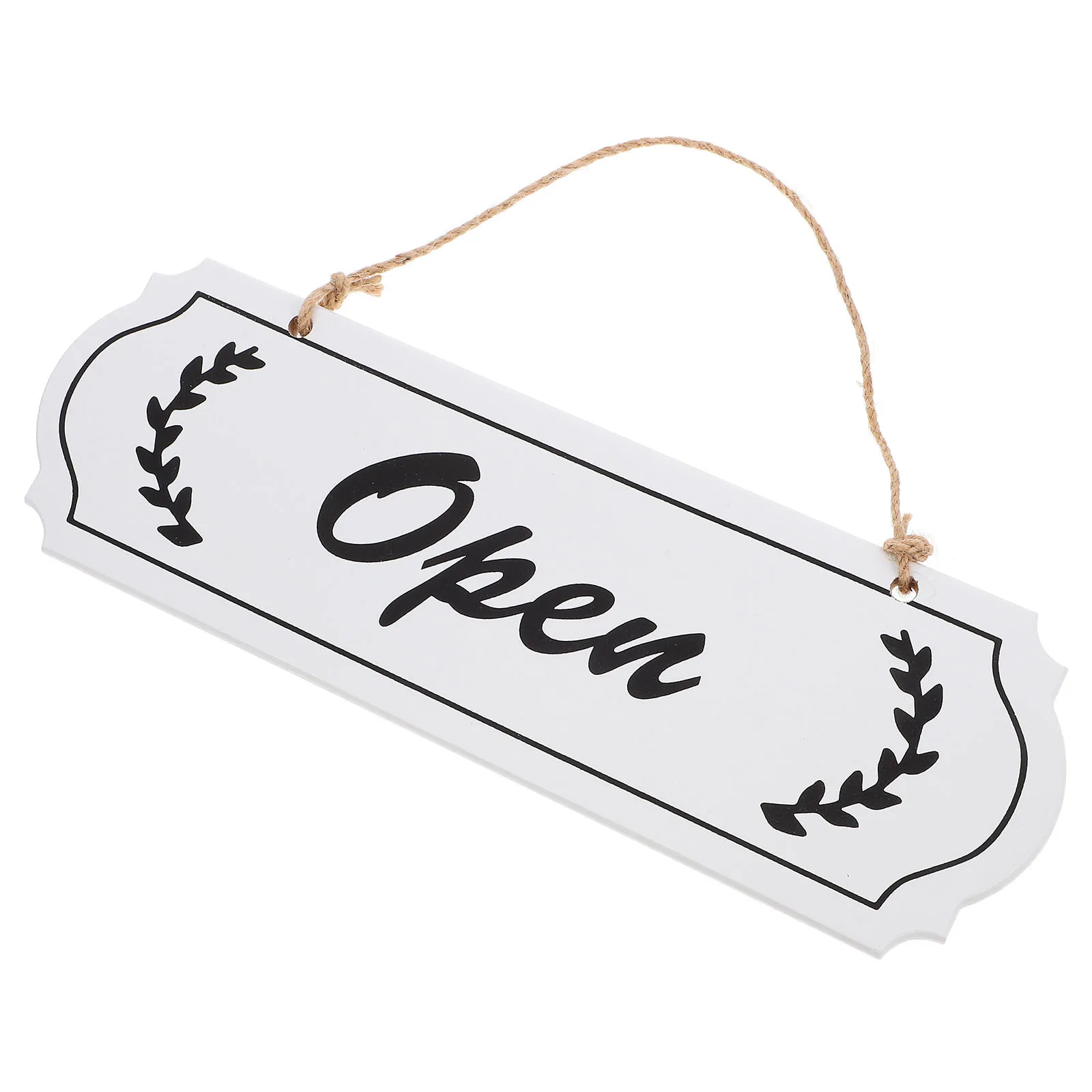 

Elegant Wooden Door Sign Open Close Business Hotels Shops Outdoor Easy Read Sophisticated Establishment Jute Rope Installation